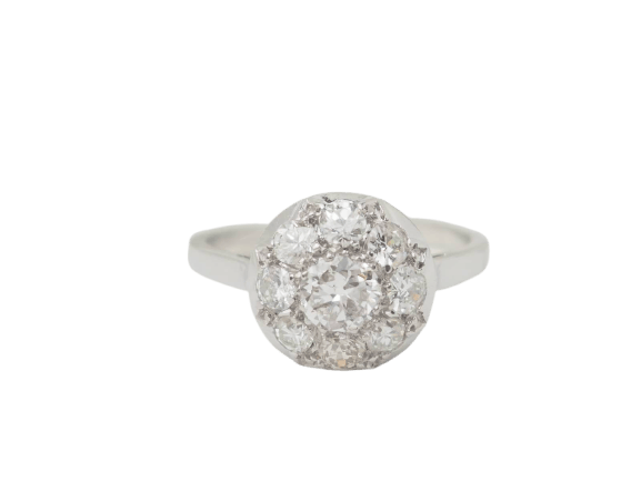 Bague 53.5 Bague Art déco en platine 900 et diamants 58 Facettes 33257