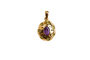 Pendentif Pendentif oval en or jaune 18 carats, améthyste et péridots 58 Facettes Ref2613