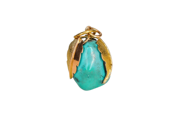 Pendentif Pendentif fruit en or jaune 14K et turquoise 58 Facettes 3270