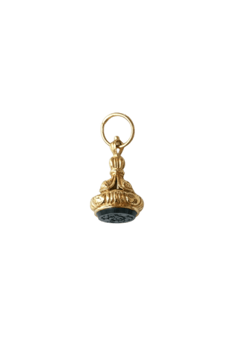 Pendentif Pendentif cachet en or jaune 18k et jaspe sanguin 58 Facettes