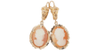 Boucles d'oreilles Pendants d'oreilles en or jaune 18 ct avec camée coquillage 58 Facettes 32620