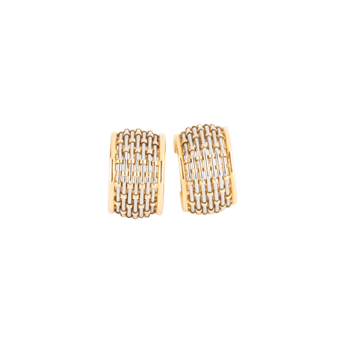 Boucles d'oreilles Cartier - Boucles d’oreilles créoles Vision en or et acier 58 Facettes 1