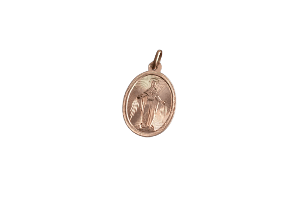 Pendentif Médaille miraculeuse ovale Vierge Marie en or rose 58 Facettes Ref295