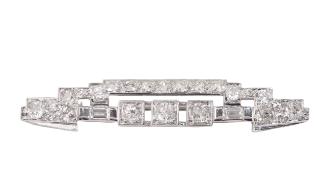 Broche Broche ancienne Art déco en platine et diamants 58 Facettes 32714