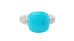Bague 48 Pomellato Capri - Bague en or blanc 18 kt, turquoise et diamants 58 Facettes 32770