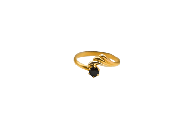 Bague 55 Bague décor ailé en or jaune 18k et saphir 58 Facettes 3804