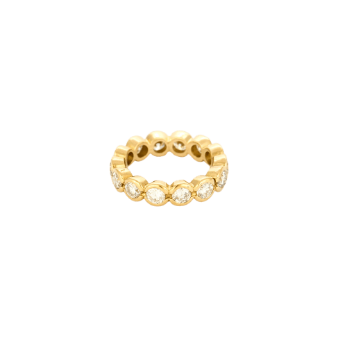 Bague 53 Alliance américaine - Bague d’éternité en or jaune 18 carats et diamants 58 Facettes