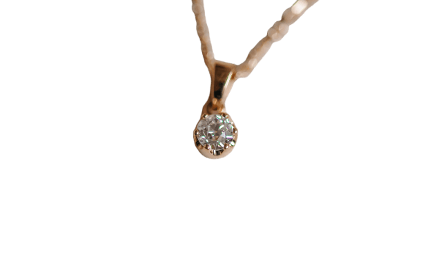 Pendentif Pendentif en or jaune 18K avec diamant taille ancienne 0,35 ct 58 Facettes