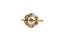 Bague 55 Bague fleur ajourée en or jaune et or blanc 18 carats 58 Facettes 3776