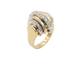 Bague 53 Bague godrons pavée de diamants en or jaune et or blanc 58 Facettes F1878 F1884