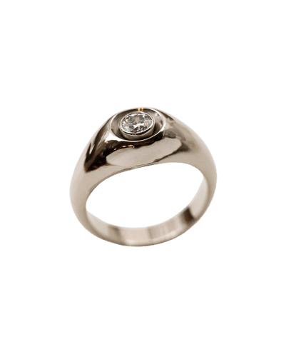 Bague 61 Bague jonc en or blanc et diamant taille ancienne 58 Facettes A11870