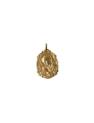 Pendentif Médaille - Médaille Vierge Marie « Virgo fidelis » en or jaune 18 kt 58 Facettes