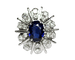 Bague 54 Bague Pompadour en or blanc et platine, saphir ovale et diamants 58 Facettes A11803
