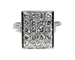 Bague 56.5 Bague Art Déco rectangle pavée en or blanc et diamants 58 Facettes A11240
