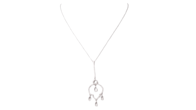 Collier Collier avec pendentif en or blanc 18 kt et diamants 58 Facettes 32966