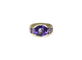 Bague 49 Bague boule à gaudrons en or jaune 18k et améthystes 58 Facettes