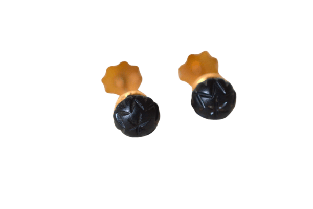 Boucles d'oreilles Puces d'oreilles étoiles en or jaune 18k et jais 58 Facettes 3308