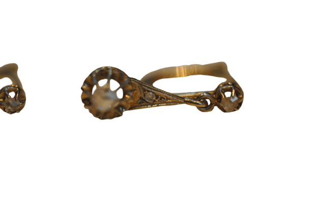 Boucles d'oreilles Boucles d'oreilles anciennes en or 18K serties de diamants taille rose 58 Facettes