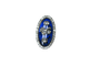Bague 61 Bague navette en or rose 18k et argent, émail bleu et diamants 58 Facettes