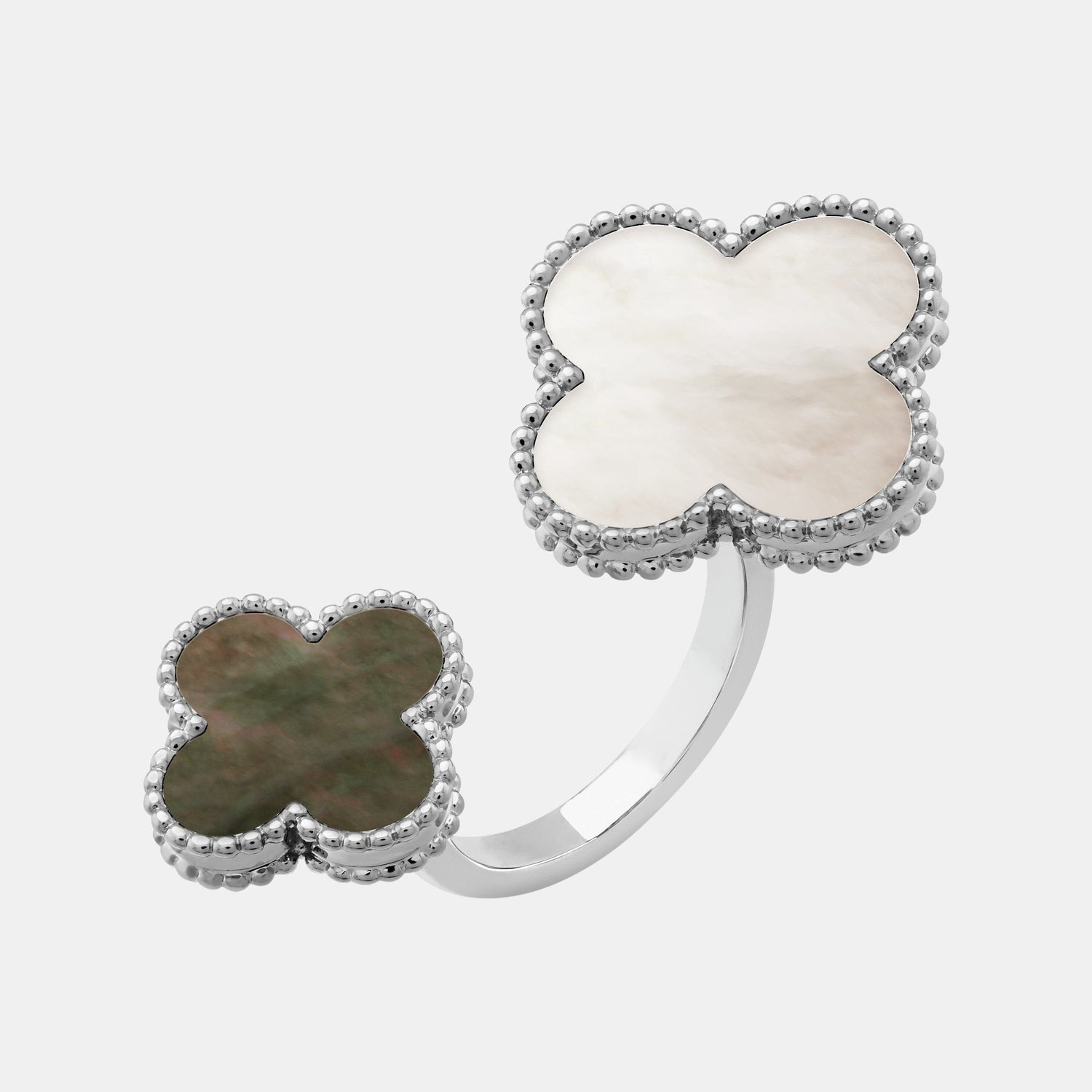 Bague Magic Alhambra Or blanc Perle - 58 Facettes