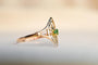 Bague 54 Bague navette ajourée en or jaune et émeraude 58 Facettes 3753