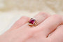 Bague 52 Bague Art déco pierre rouge en or jaune et or blanc 58 Facettes 3886