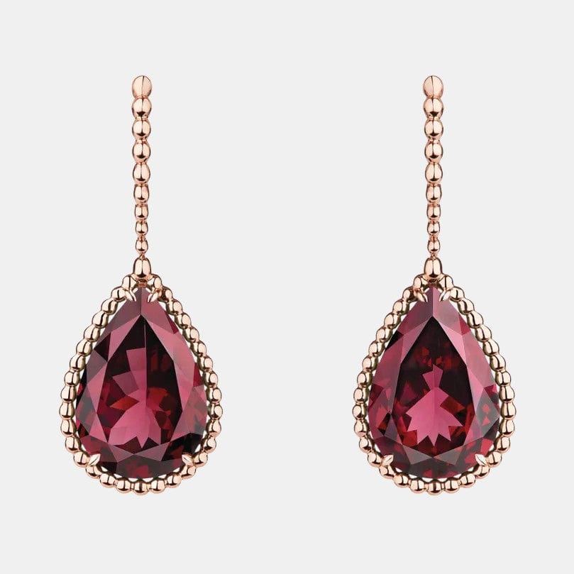 Boucles d'oreilles Serpent Bohème Or rose Grenats rhodolites S Motif 27.3ct