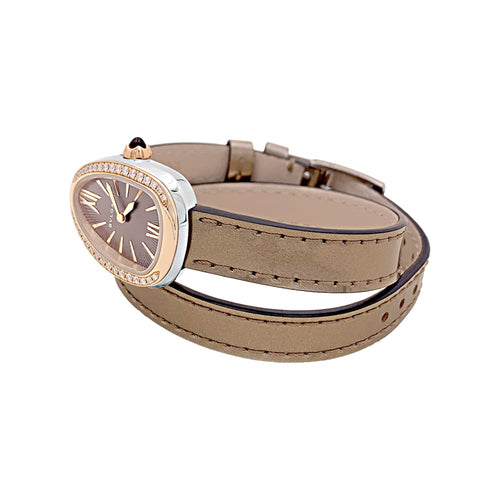 Montre Bulgari Serpenti - Montre en or rose et acier avec diamants 58 Facettes 34892