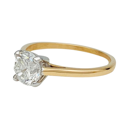 Bague 52 Solitaire - Bague en deux ors avec diamant taille brillant 1,03 ct 58 Facettes 31526