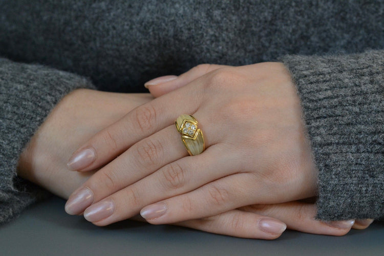 Bague 52.5 Boucheron - Bague en or 18k avec diamants et cristal de roche 58 Facettes 27822