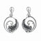 Boucles d'oreilles Boucles d’oreilles en or blanc 18 K avec diamants et onyx 58 Facettes 2.18388