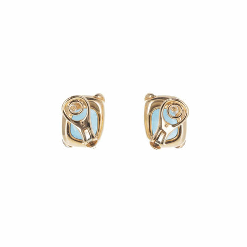 Boucles d'oreilles Pomellato Ritratto - Boucles d’oreilles en or rose 18 K topaze London blue et diamants 58 Facettes 2.18436
