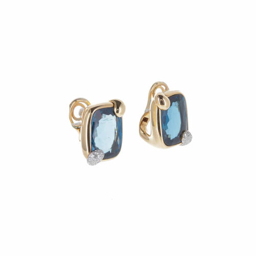 Boucles d'oreilles Pomellato Ritratto - Boucles d’oreilles en or rose 18 K topaze London blue et diamants 58 Facettes 2.18436