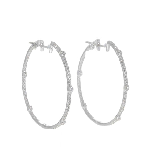 Boucles d'oreilles Boucles d’oreilles créoles en or blanc 18 carats et diamants 58 Facettes 2.18833