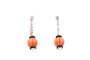 Boucles d'oreilles Boucles d’oreilles en or blanc 18k avec corail, onyx et diamants 58 Facettes 24713