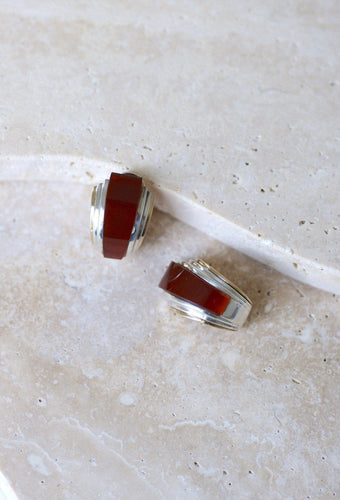 Boucles d'oreilles Puiforcat - Boucles d'oreilles clips en or jaune 18k et cornaline 58 Facettes