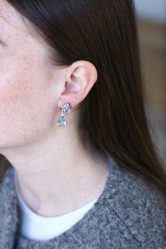 Boucles d'oreilles Boucles d’oreilles goutte en or blanc 18k, aigues-marines et diamants 58 Facettes