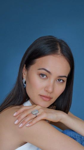 Boucles d'oreilles Boucles d’oreilles goutte en or blanc 18k, aigues-marines et diamants 58 Facettes