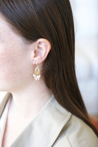 Boucles d'oreilles Boucles d'oreilles pendantes à franges en or jaune 18k et perles 58 Facettes