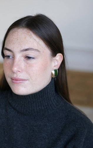 Boucles d'oreilles Puiforcat - Boucles d’oreilles à clips en or jaune 18k et argent, jade 58 Facettes