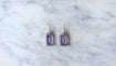 Boucles d'oreilles Boucles d'oreilles dormeuses Art Déco en or blanc et améthystes diamants 58 Facettes