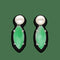 Boucles d'oreilles Boucles d’oreilles - Clips en or gris 18k, jade et perles de culture 58 Facettes FB10954