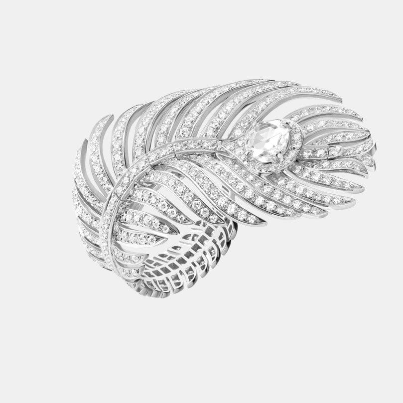 Bague Plume de Paon Or blanc Diamant 0.51ct