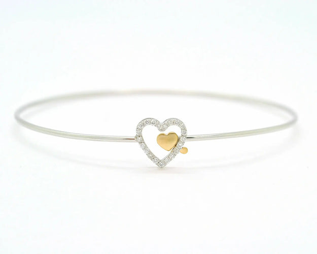 Bracelet Bracelet rigide en or blanc 18 kt avec diamants 58 Facettes 10585