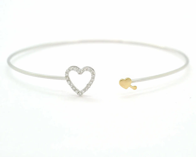 Bracelet Bracelet rigide en or blanc 18 kt avec diamants 58 Facettes 10585
