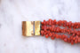 Bracelet Bracelet - Trois rangs de corail, fermoir en or jaune 18k 58 Facettes