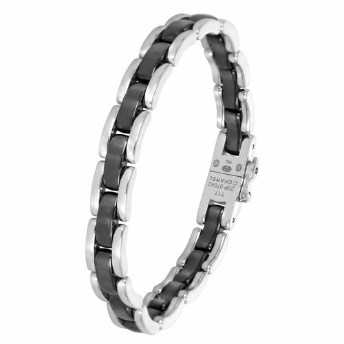 Bracelet CHANEL Ultra - Bracelet en or blanc et céramique noire 58 Facettes 62000252