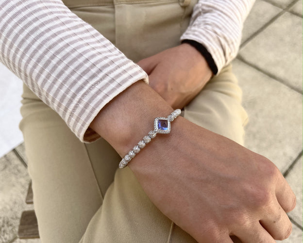 Bracelet Fred Pain de Sucre - Bracelet en or gris 18K, tanzanite et diamants 58 Facettes FB08115