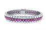 Bracelet Bracelet articulé en or blanc 18 carats, rubis et diamants 58 Facettes 62100042