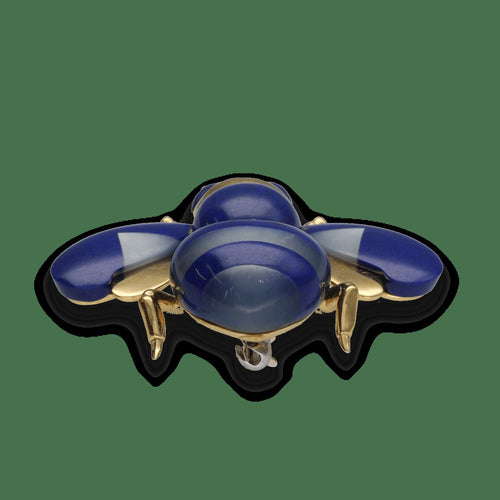 Broche Broche Abeille – Or Jaune 18k – Lapis-Lazuli et Nacre – Vers 1980 58 Facettes FB10877